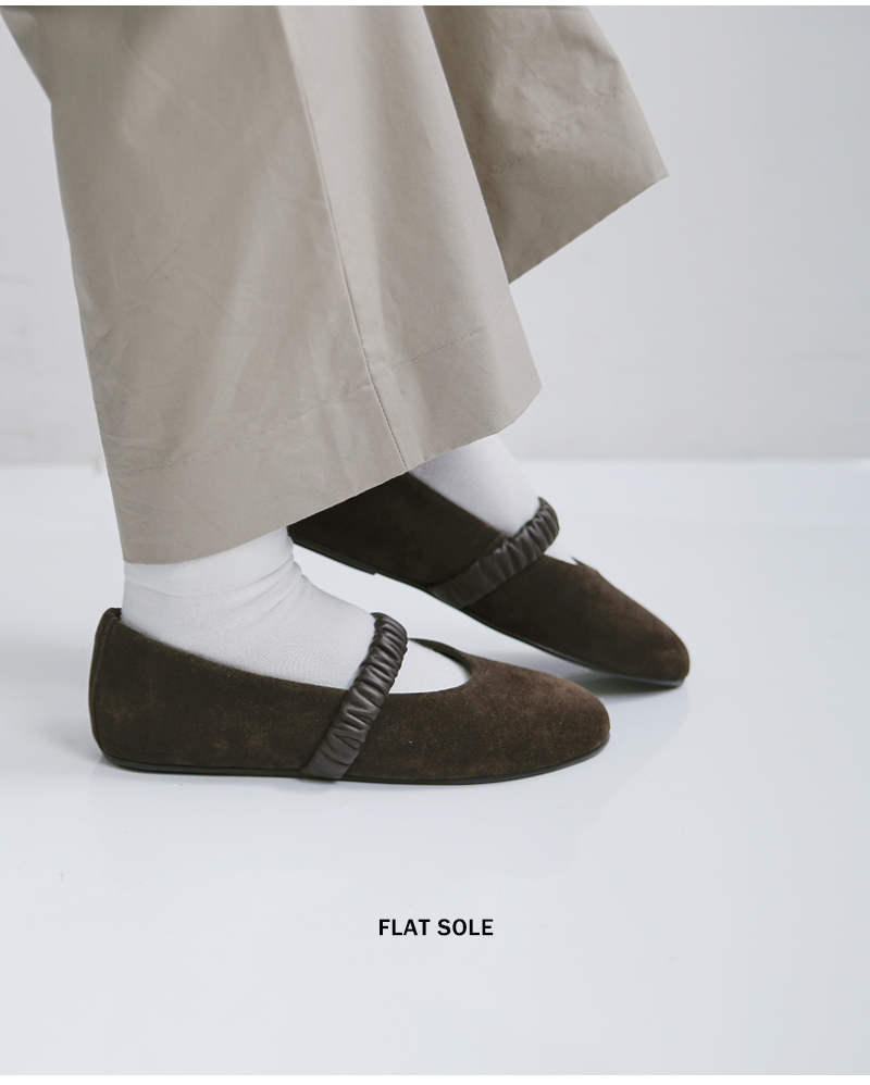 ARTESANOS(アルテサノス)カウスエードレザーベルトバレエシューズgu5-675-af