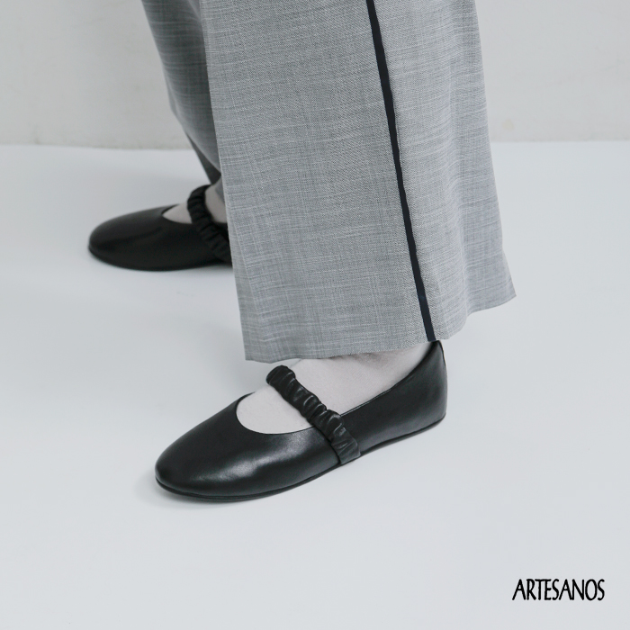 ARTESANOS(アルテサノス)カウレザーベルトバレエシューズgu5-675-se