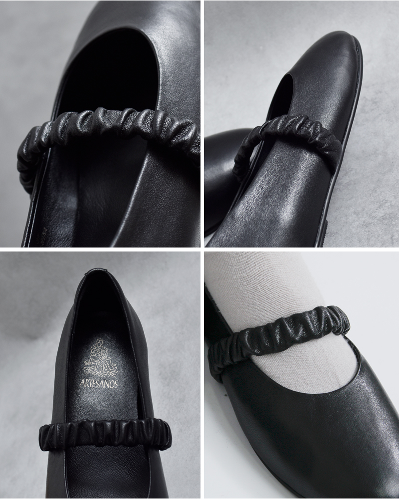 ARTESANOS(アルテサノス)カウレザーベルトバレエシューズgu5-675-se