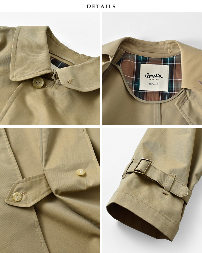 Gymphlex(ジムフレックス)コットンギャバジンバルマカーンコートgy-a0163syr
