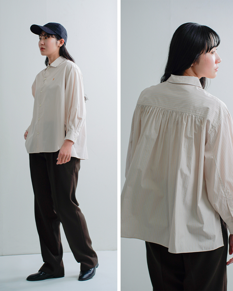 Gymphlex(ジムフレックス)コットンレギュラーカラー長袖チュニックシャツgy-b0365ogt-pse-pms