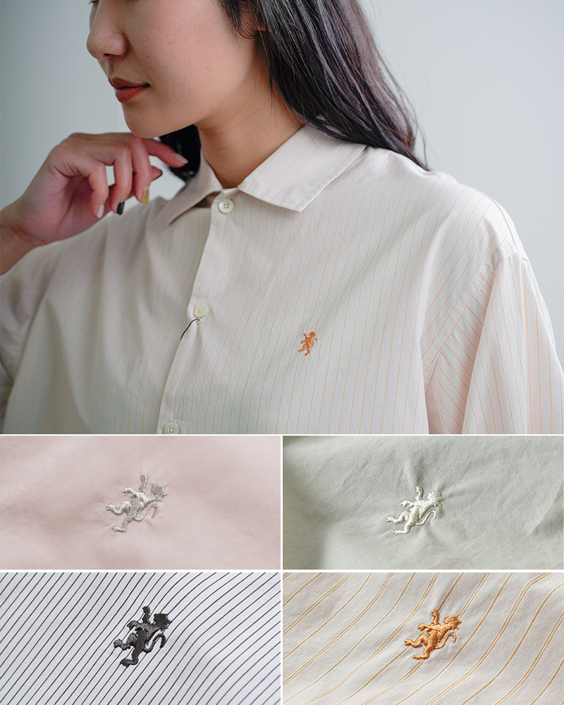 Gymphlex(ジムフレックス)コットンレギュラーカラー長袖チュニックシャツgy-b0365ogt-pse-pms