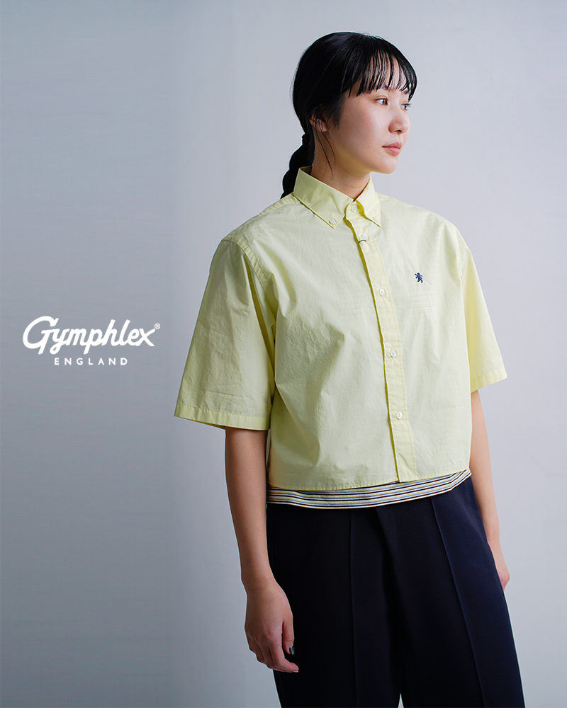 Gymphlex(ジムフレックス)コットンボタンダウン半袖シャツgy-b0367ogts-cbk
