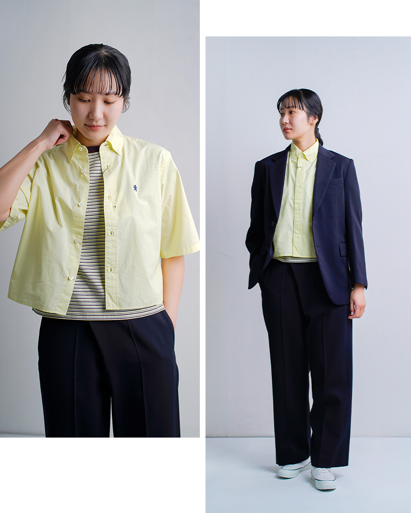 Gymphlex(ジムフレックス)コットンボタンダウン半袖シャツgy-b0367ogts-cbk