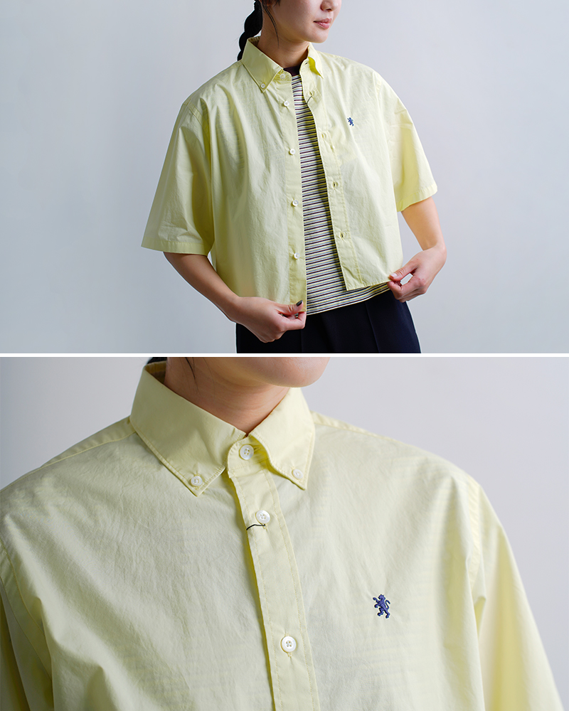 Gymphlex(ジムフレックス)コットンボタンダウン半袖シャツgy-b0367ogts-cbk