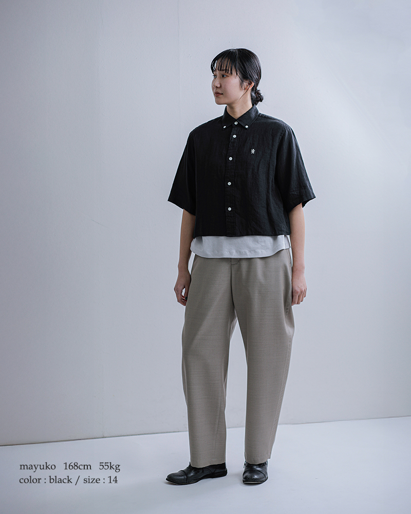 Gymphlex(ジムフレックス)リネンボタンダウン半袖シャツgy-b0367skc