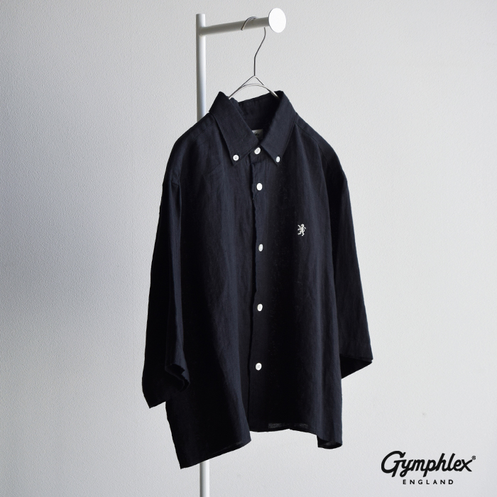 Gymphlex(ジムフレックス)リネンボタンダウン半袖シャツgy-b0367skc