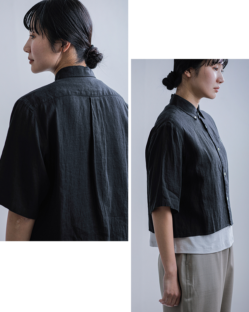 Gymphlex(ジムフレックス)リネンボタンダウン半袖シャツgy-b0367skc