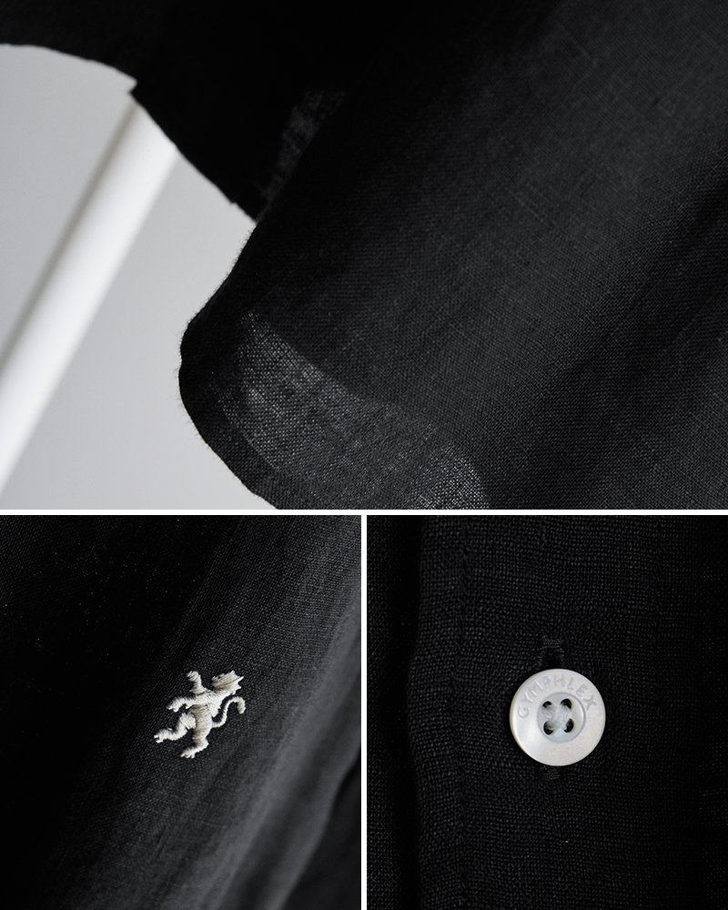 Gymphlex(ジムフレックス)リネンボタンダウン半袖シャツgy-b0367skc