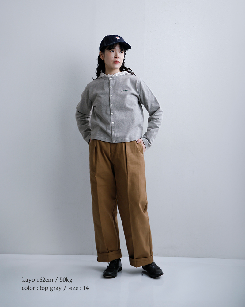 Gymphlex(ジムフレックス)コットン天竺ショートクルーネックカーディガンgy-c0367sct