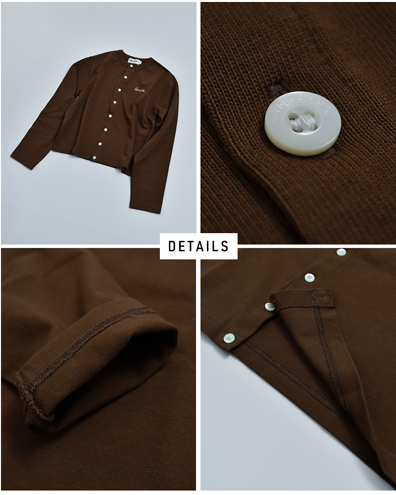 Gymphlex(ジムフレックス)コットン天竺ショートクルーネックカーディガンgy-c0367sct