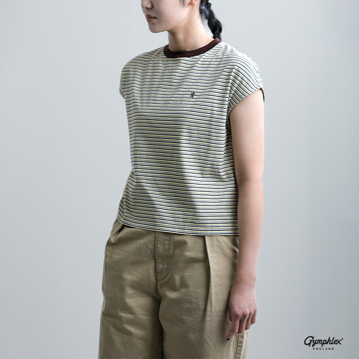 Gymphlex(ジムフレックス)コットンマルチボーダーTシャツgy-c0445mst