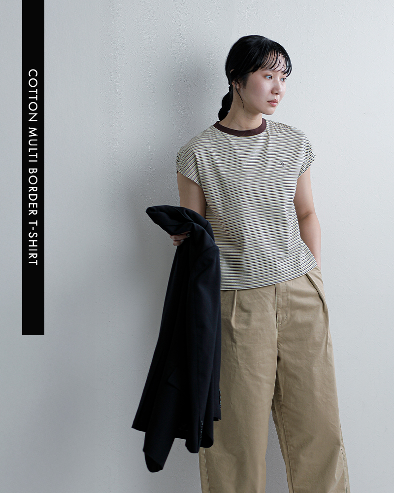 Gymphlex(ジムフレックス)コットンマルチボーダーTシャツgy-c0445mst