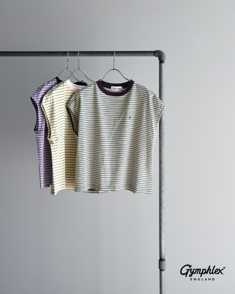 Gymphlex(ジムフレックス)コットンマルチボーダーTシャツgy-c0445mst