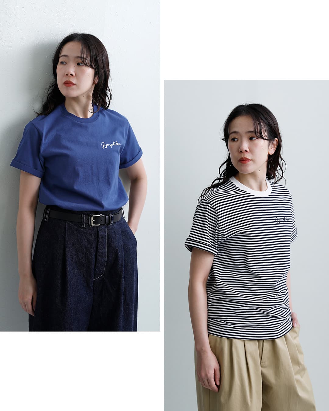 Gymphlexコットン天竺 チェーン刺繍 半袖Tシャツ gy-c0446com