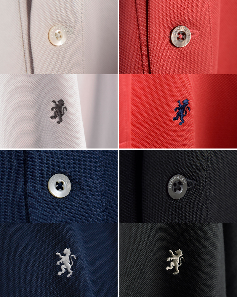 Gymphlex(ジムフレックス)コットン鹿の子ドルマンスリーブポロシャツgy-c0447kka