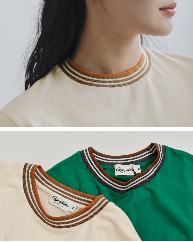 Gymphlex(ジムフレックス)ストレッチコットンクルーネックニットラインシャツgy-c0448ccb-26ss