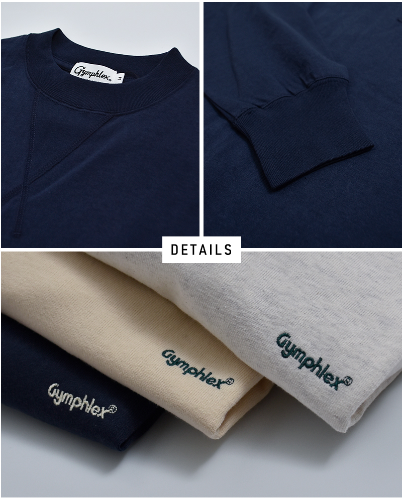 Gymphlex(ジムフレックス)コットン天竺ワイドクルーネックワンピースgy-c0543hkt