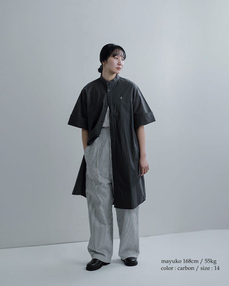 Gymphlex(ジムフレックス)コットンスタンドカラー半袖シャツワンピースgy-g0119tyo