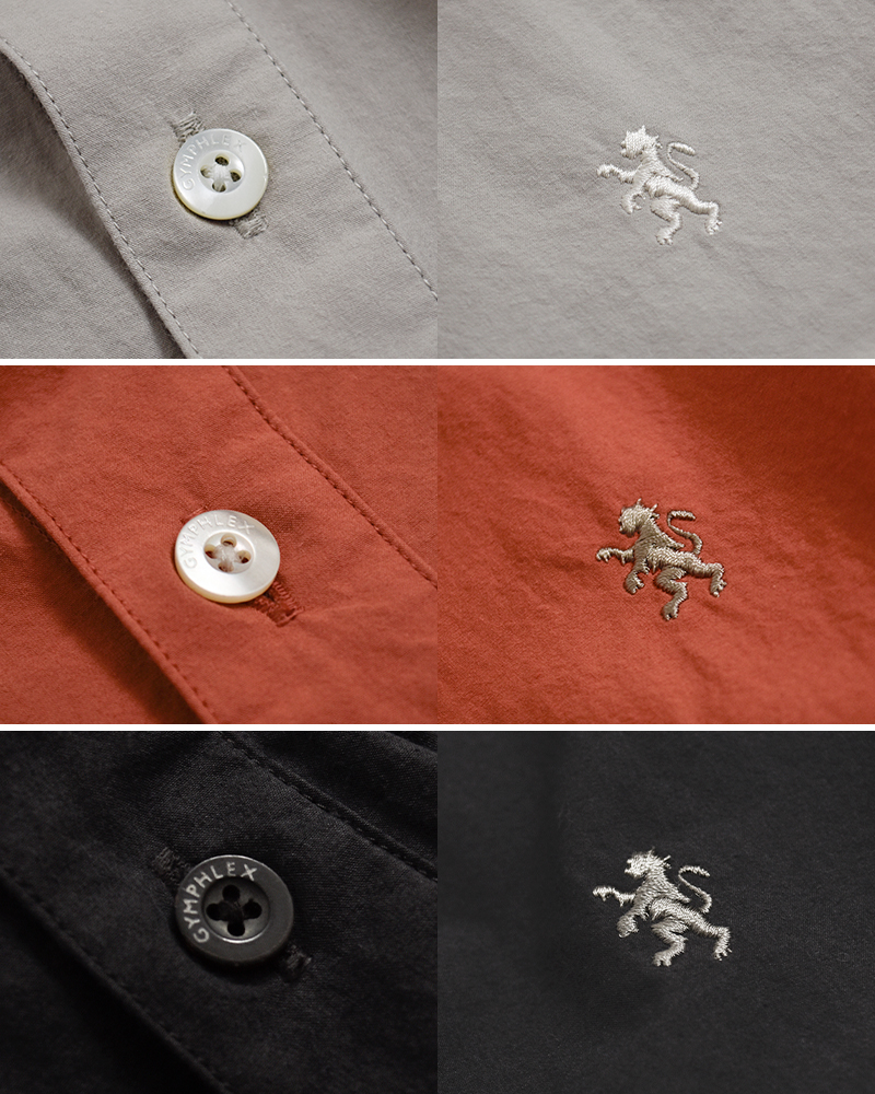 Gymphlex(ジムフレックス)コットンスタンドカラー半袖シャツワンピースgy-g0119tyo