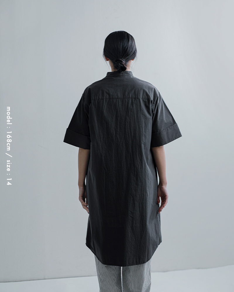 Gymphlex(ジムフレックス)コットンスタンドカラー半袖シャツワンピースgy-g0119tyo