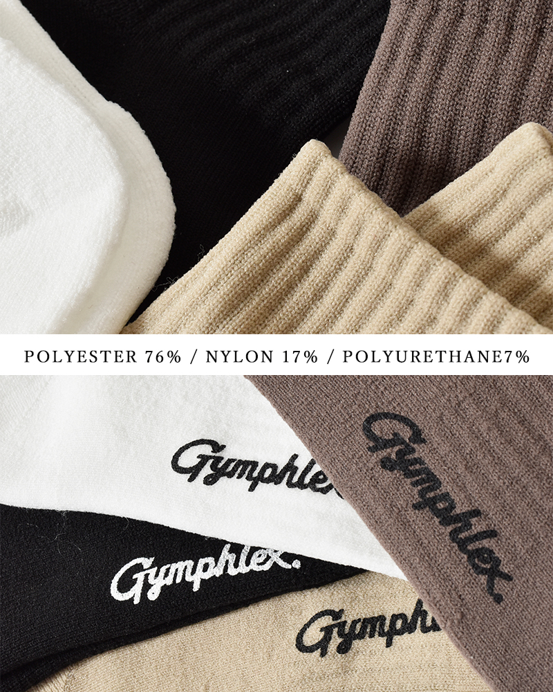 Gymphlex(ジムフレックス)ロゴ刺繍ショートソックスgy-h0381vca