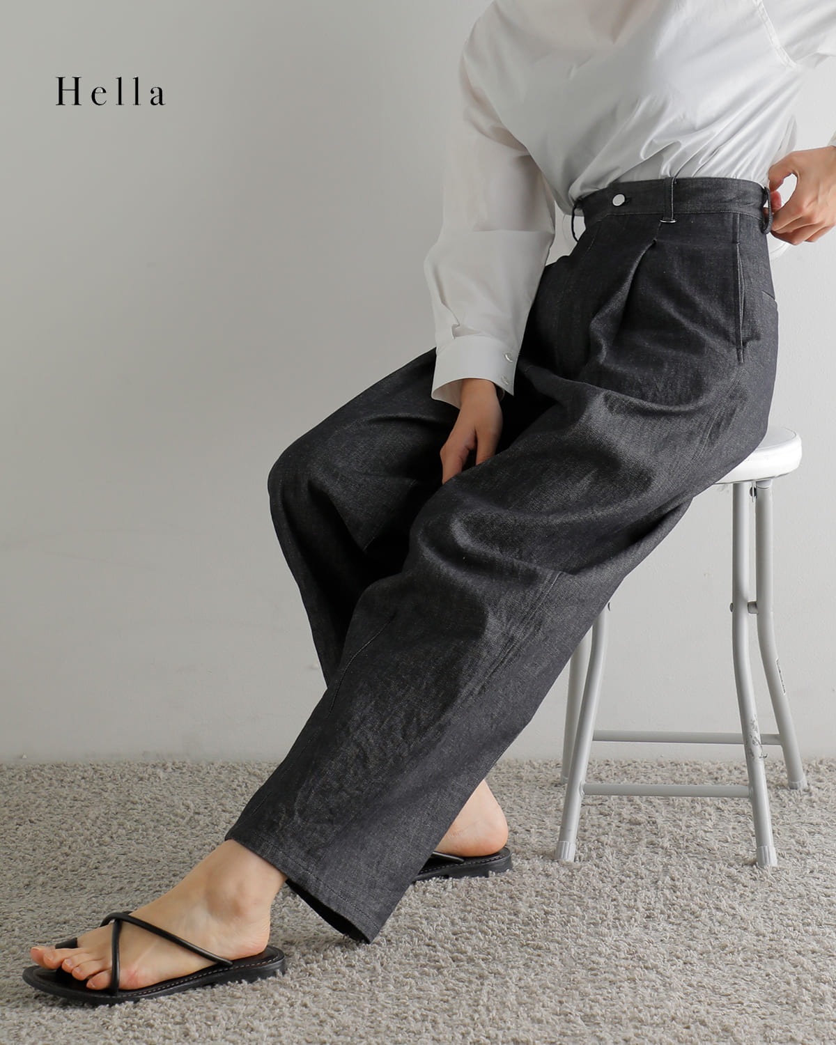 Hella(ヘラ)スノー デニム コクーンパンツ SNOW DENIM PANTSh261-32