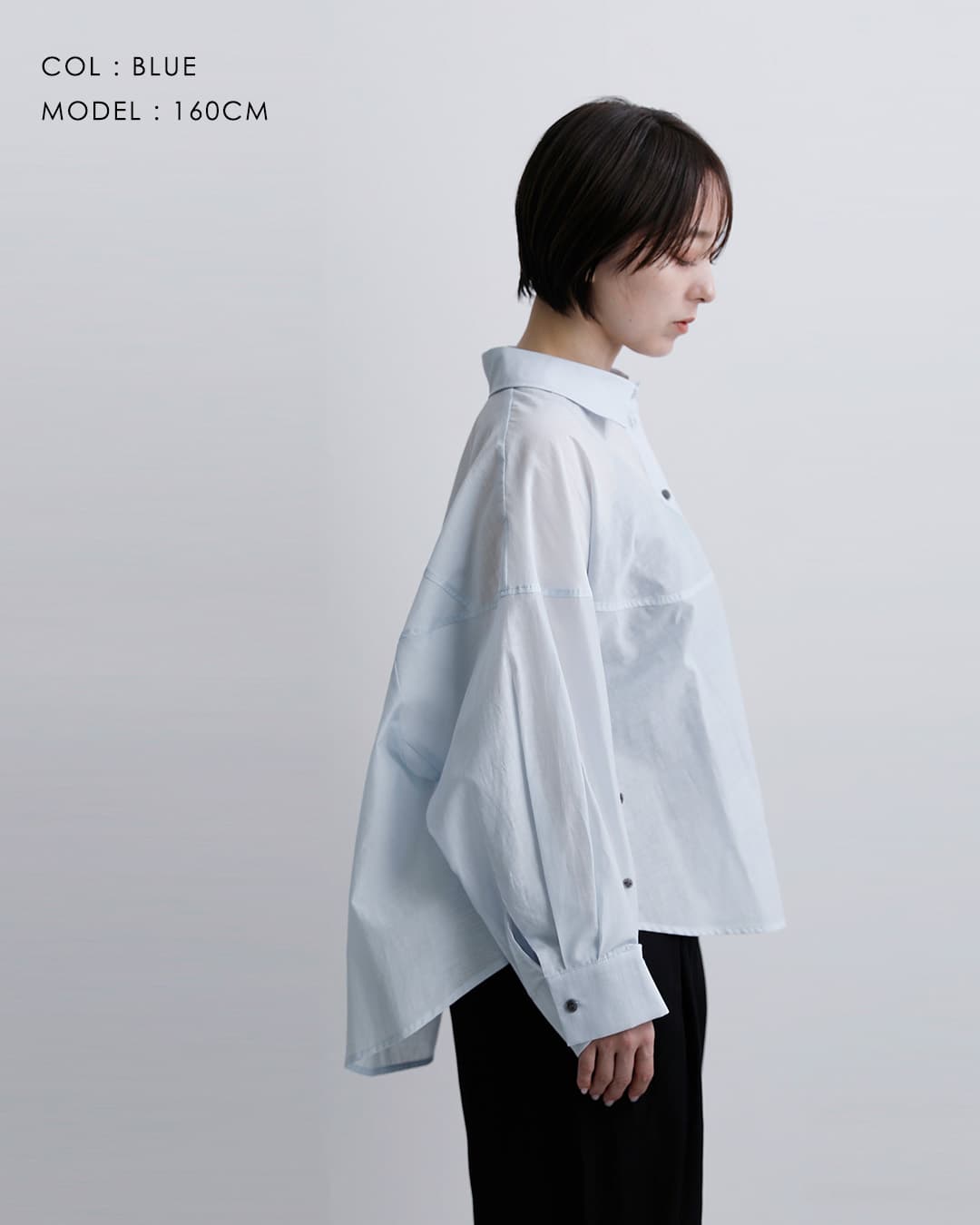 HERENCIA(ヘレンチア)コットン レギュラーカラー ボリュームスリーブ ブラウス h426124