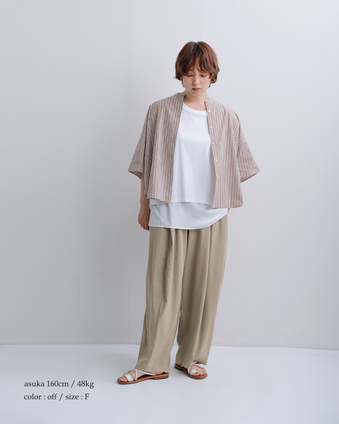 HERENCIA(ヘレンチア)コットン 重ね着風 クルーネック カットソー h526132
