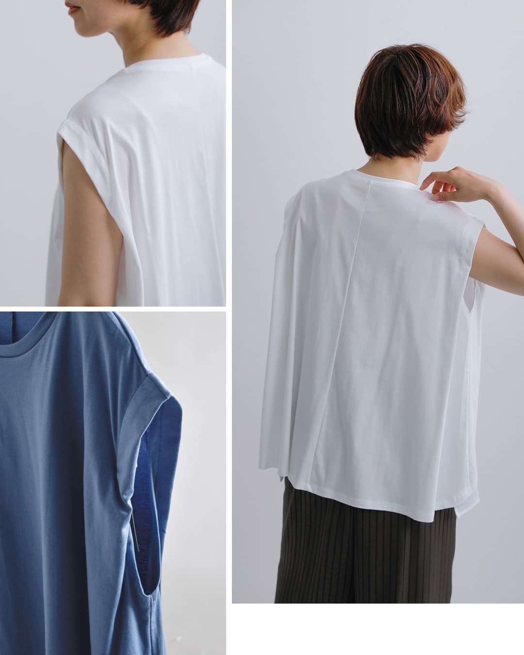 HERENCIA(ヘレンチア)コットン 重ね着風 クルーネック カットソー h526132