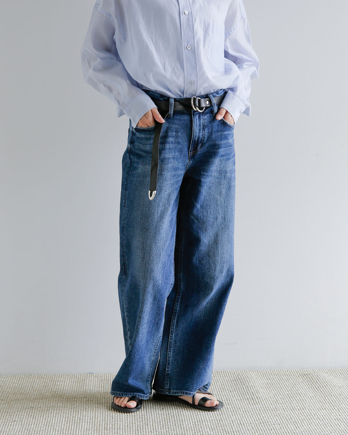 Healthy Denim(ヘルシーデニム)ミッドライズワイドストレートデニムパンツ  “Pink Pepper Midrise” h87350403