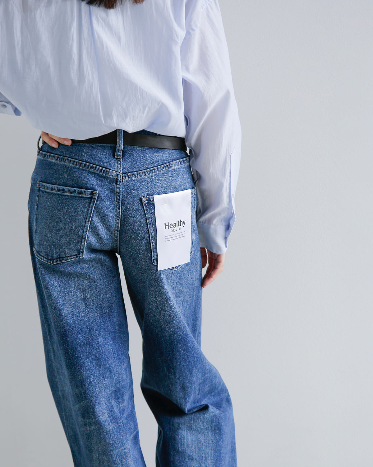 Healthy Denim(ヘルシーデニム)ミッドライズワイドストレートデニムパンツ  “Pink Pepper Midrise” h87350403