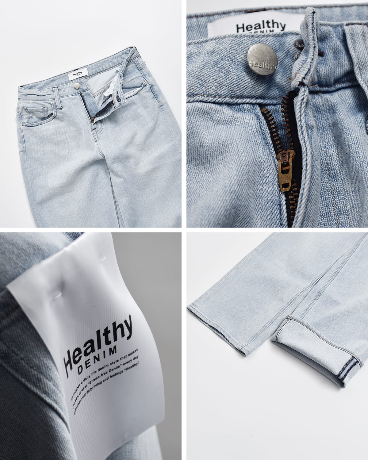 Healthy Denim(ヘルシーデニム)ミッドライズワイドストレートデニムパンツ  “Pink Pepper Midrise” h87350403