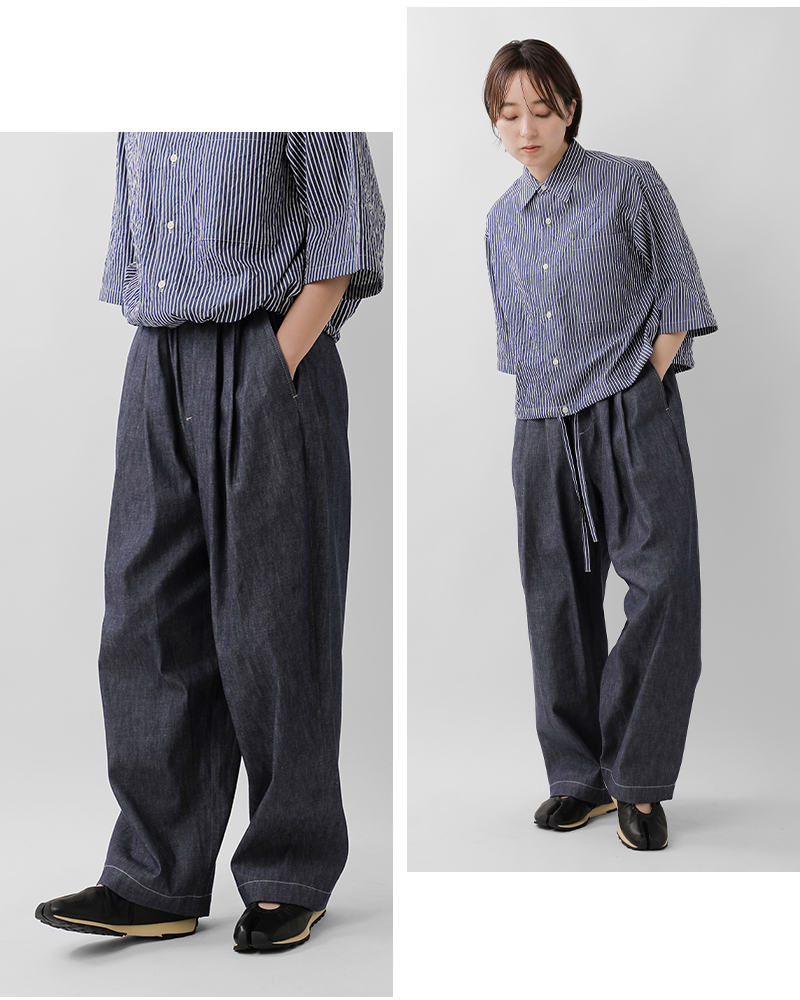 nicholson&nicholson(ニコルソンアンドニコルソン)デニム2タックイージーパンツ“HAKU”haku-denim