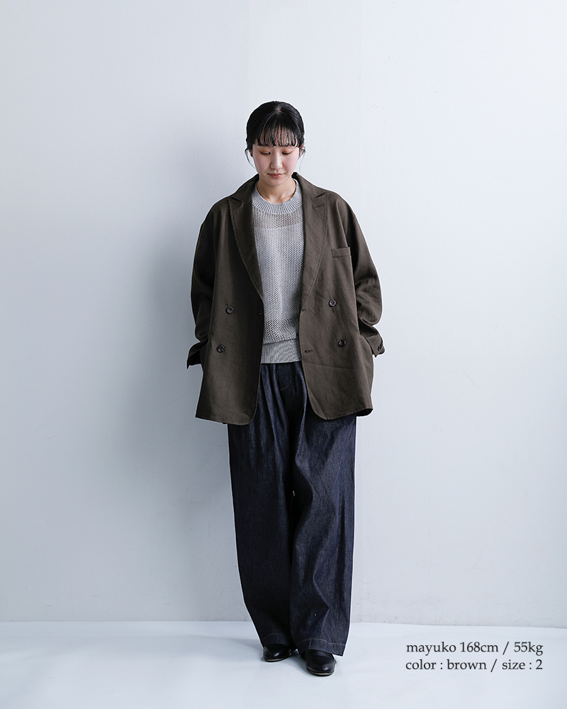 Honneteダブルブレスト オーバーフィット ジャケット ho-26ss-j13l