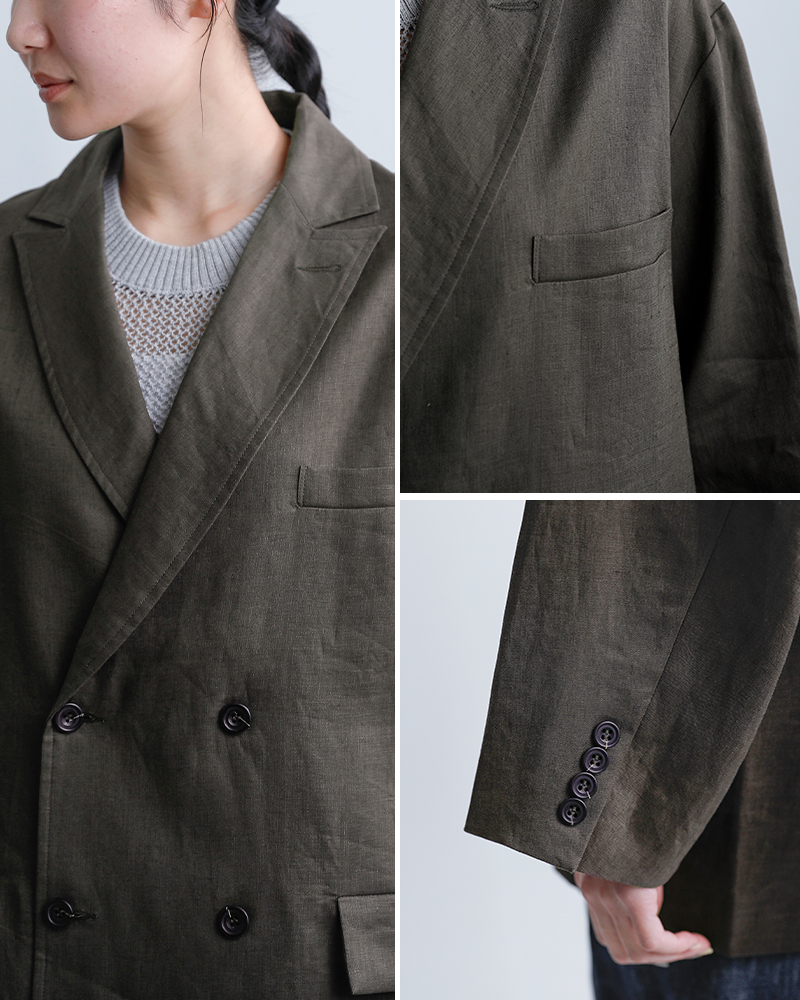Honneteダブルブレスト オーバーフィット ジャケット ho-26ss-j13l