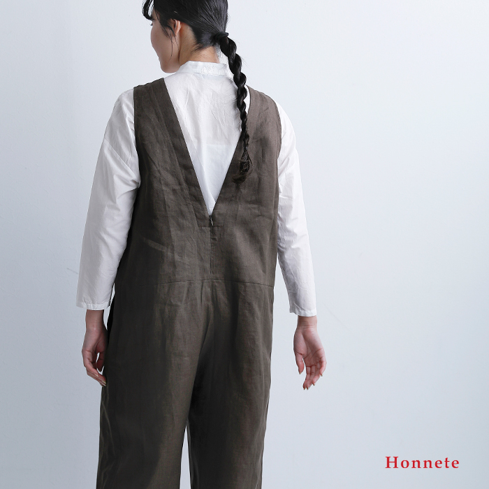 Honneteリネン サロペット ho-26ss-p25