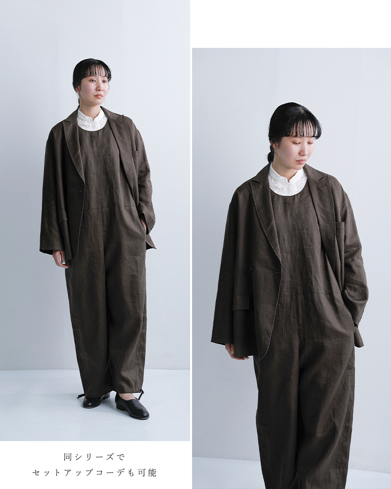 Honneteリネン サロペット ho-26ss-p25