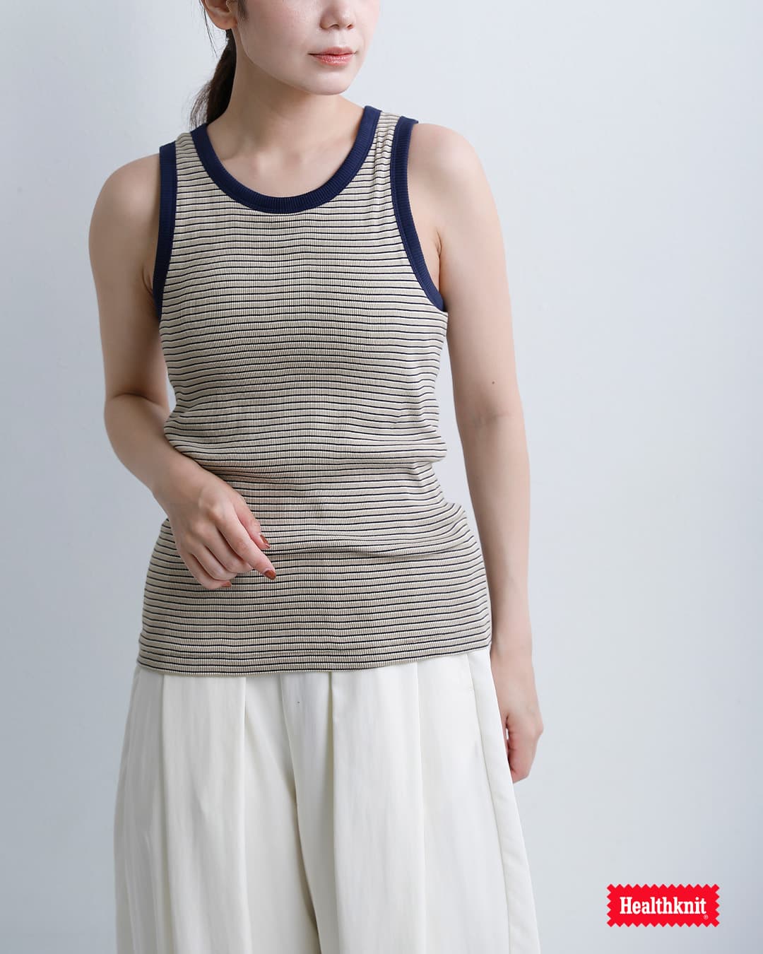 Healthknitコットン チューブラーリブ タンクトップ hr26s-l301