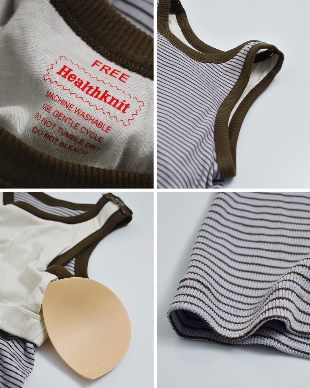 Healthknitコットン チューブラーリブ タンクトップ hr26s-l301