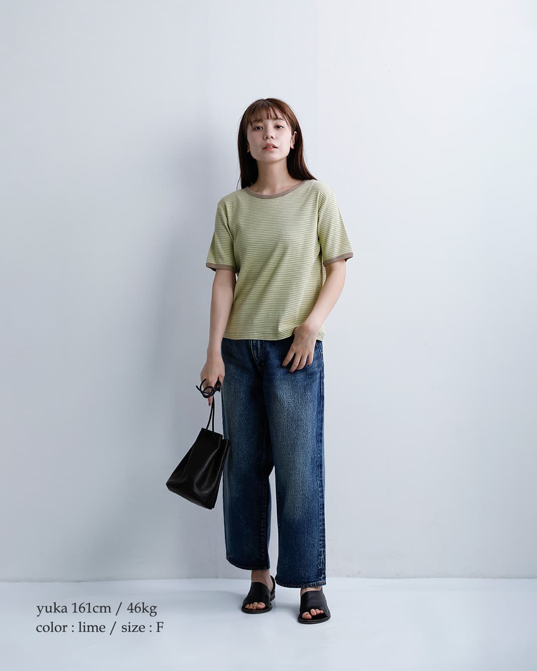 Healthknitチューブラーリブ 半袖 ボーダー Tシャツ hr26s-l302