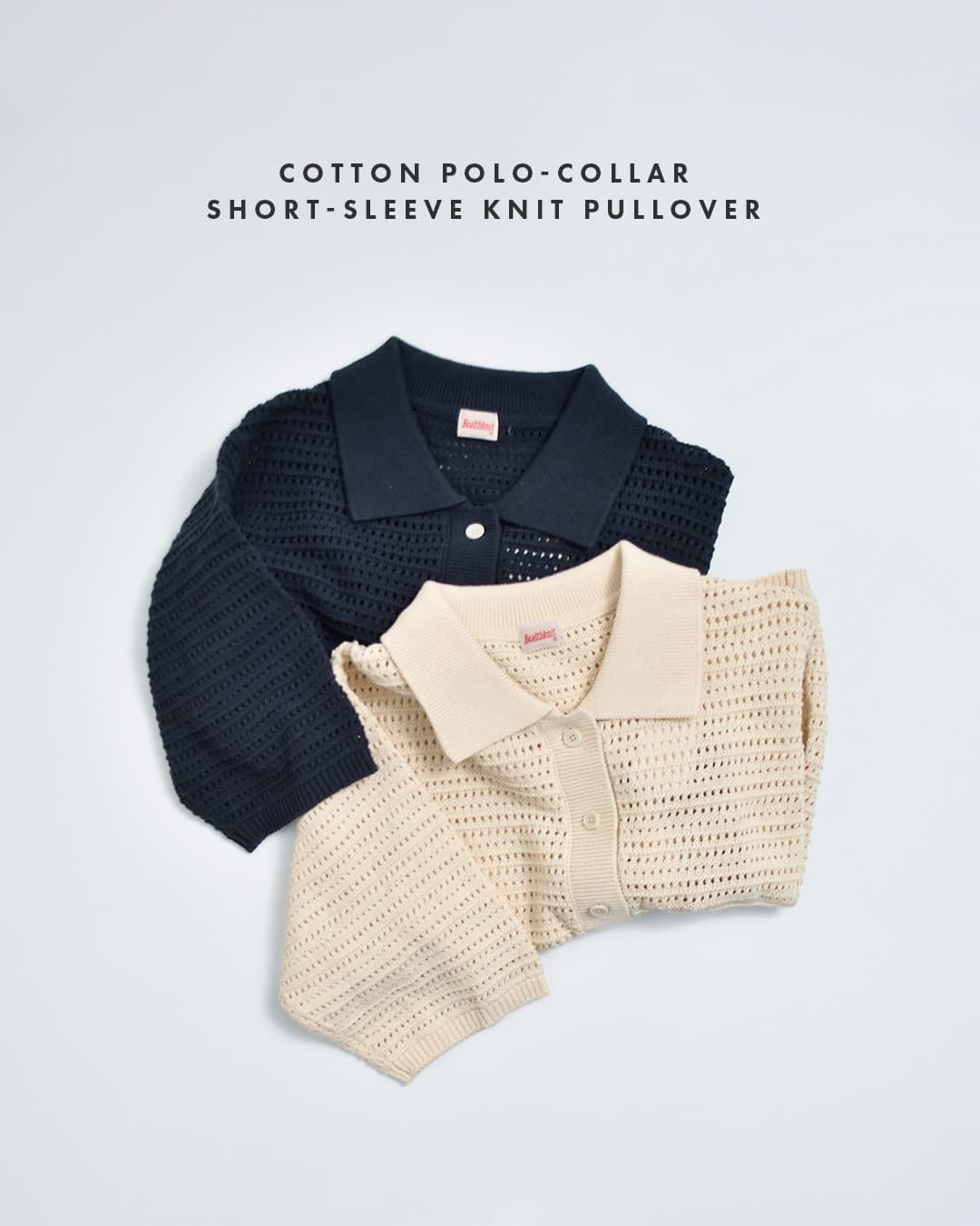 Healthknit ヘルスニット コットン ポロカラー 半袖 ニット プル