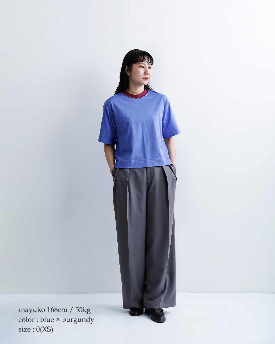 ironariコットン バイカラー Tシャツ “OTRIM” i-26503