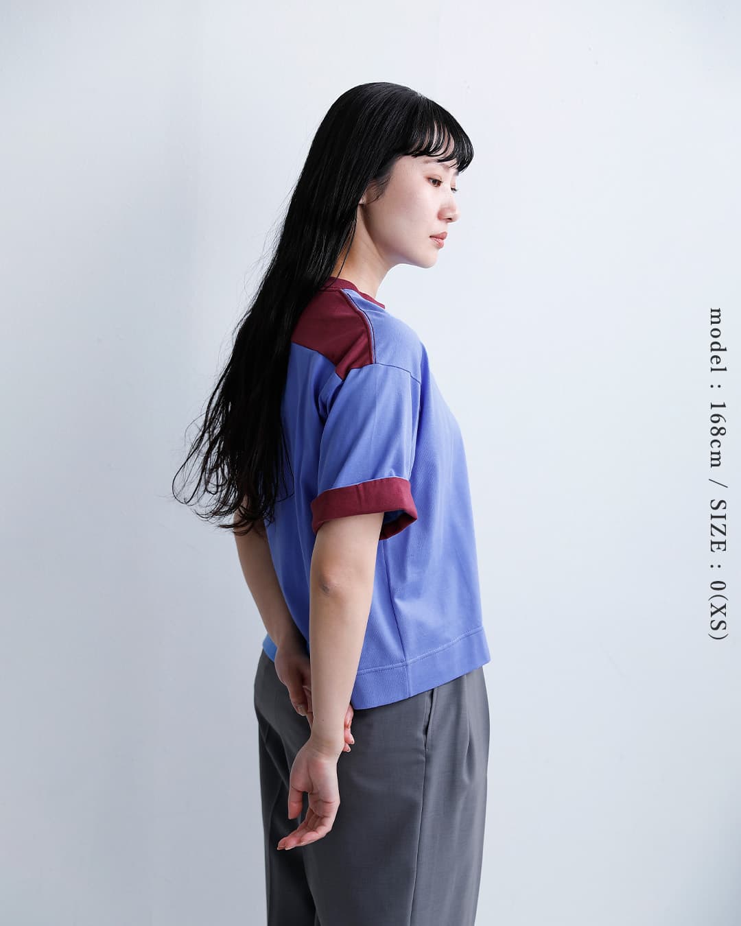 ironariコットン バイカラー Tシャツ “OTRIM” i-26503