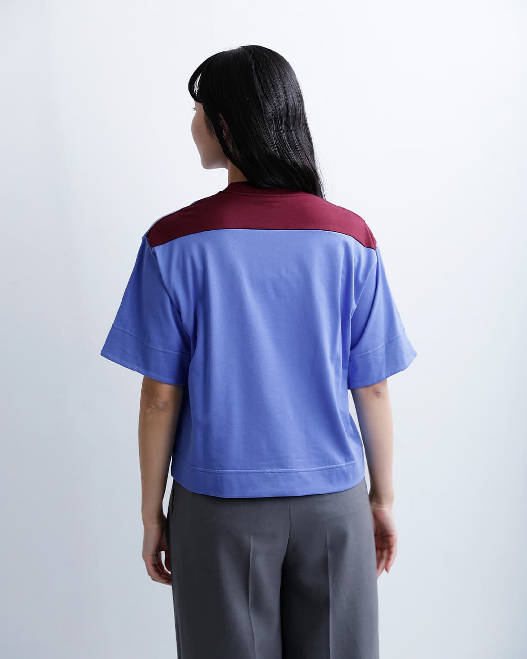 ironariコットン バイカラー Tシャツ “OTRIM” i-26503