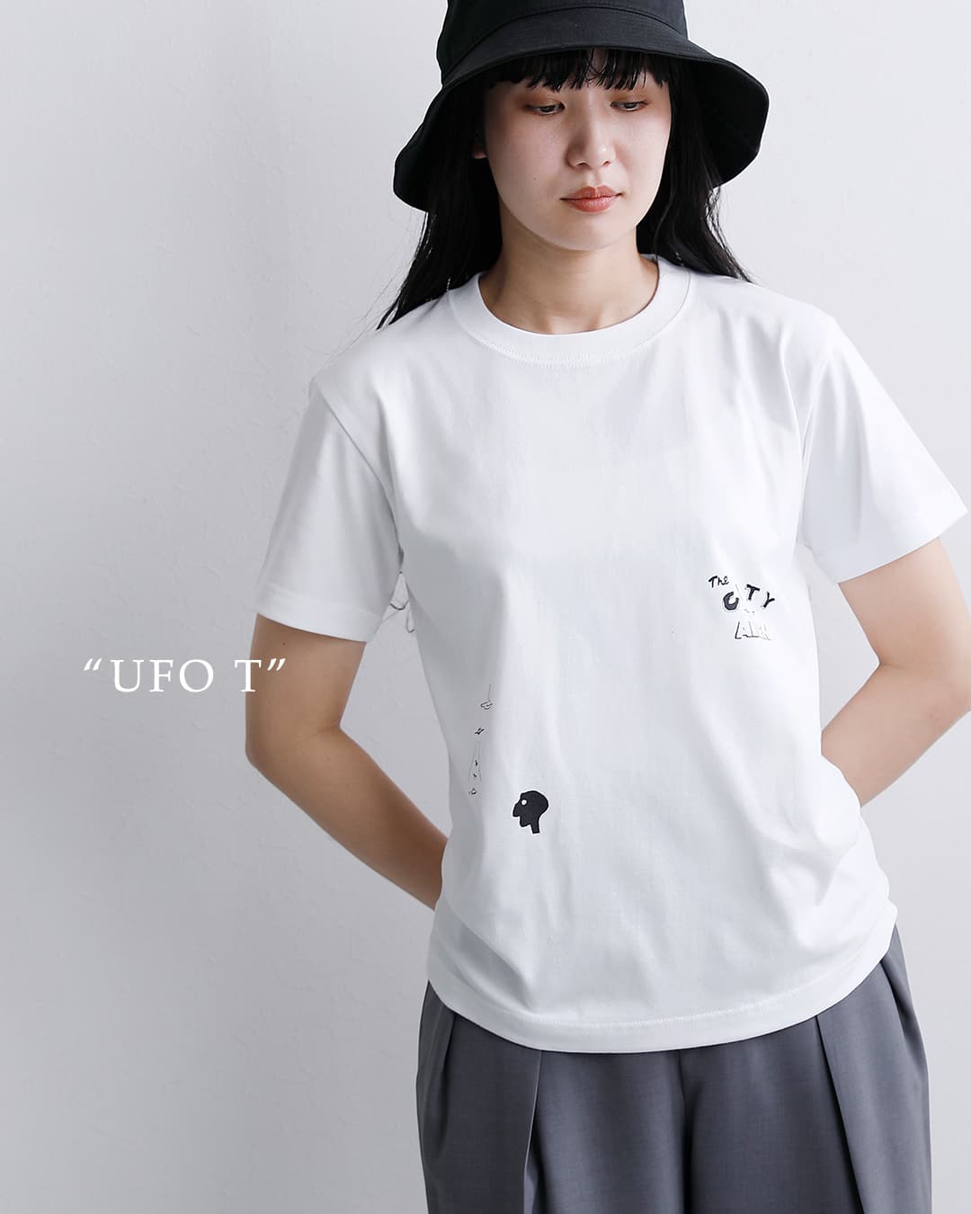 ironari(イロナリ)コットン プリント Tシャツ “UFO T” i-26505