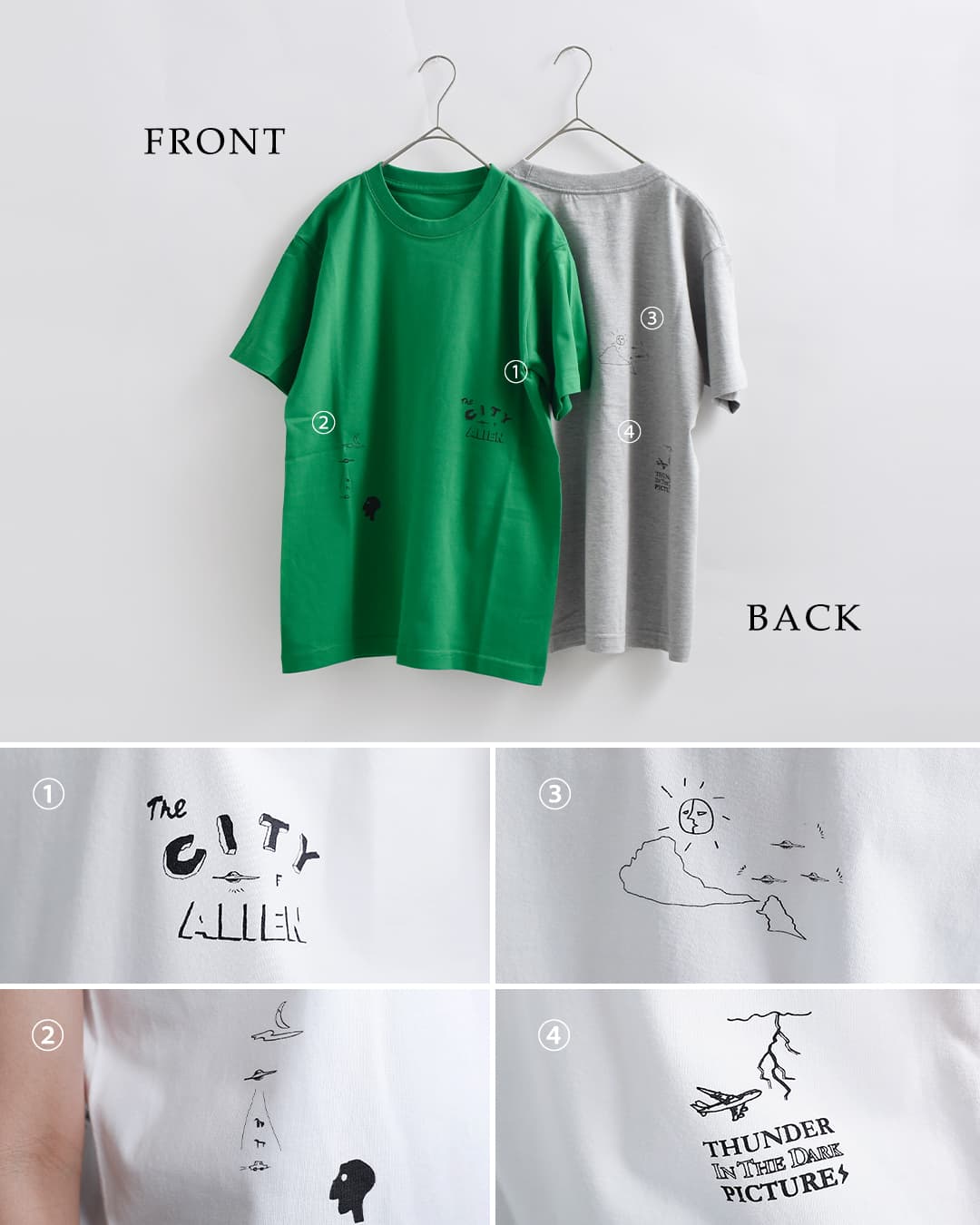 ironari(イロナリ)コットン プリント Tシャツ “UFO T” i-26505