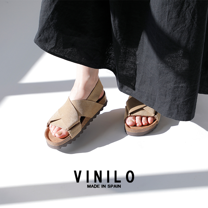 VINILO(ヴィニーロ)スエードフラットクロスサンダルib-7517-af