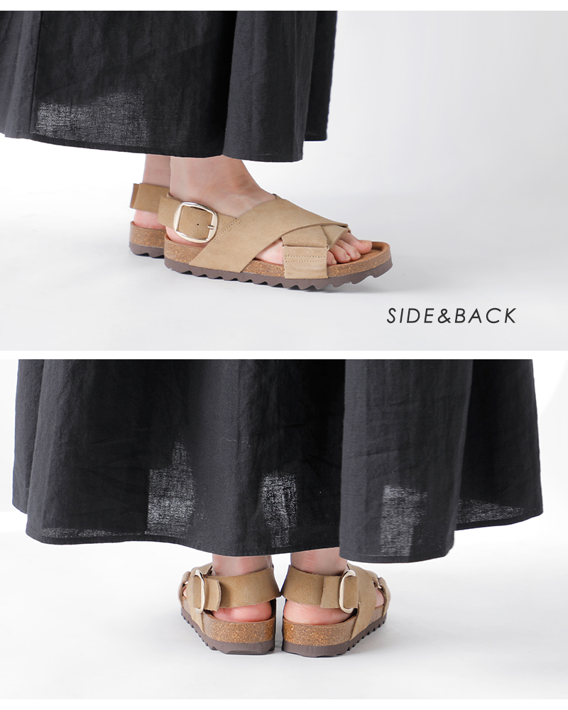 VINILO(ヴィニーロ)スエードフラットクロスサンダルib-7517-af