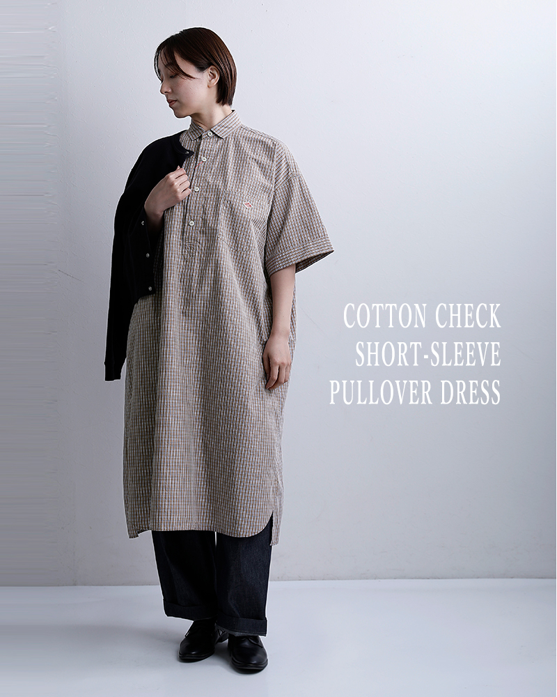 DANTON(ダントン)コットン チェック ショートスリーブ プルオーバー ドレス jd-3655cpp-26ss